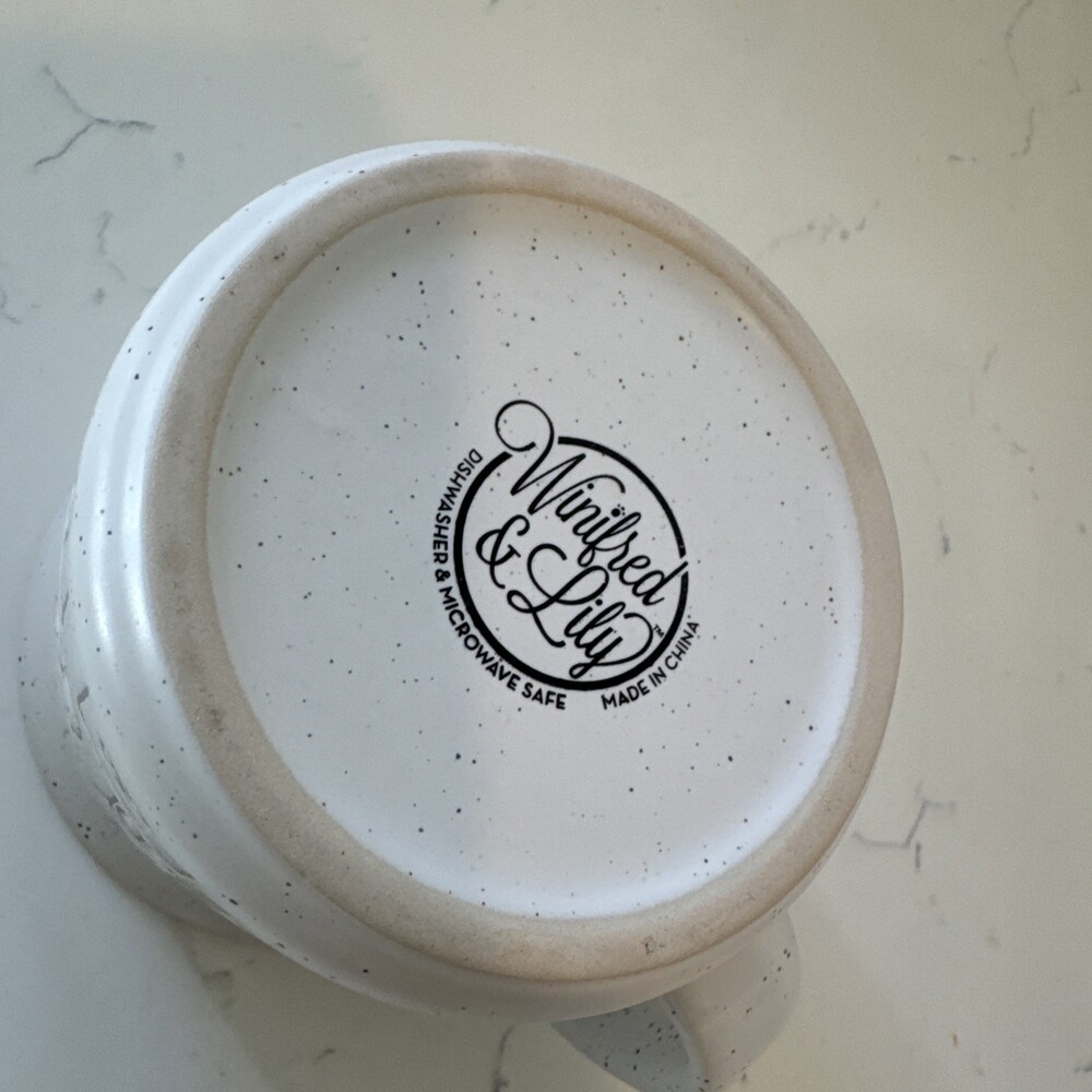 Winifred & Lily MUG Ceramic Stoneware DOG FACES Tan Speckle Oversize Coffee - Picture 9 of 9